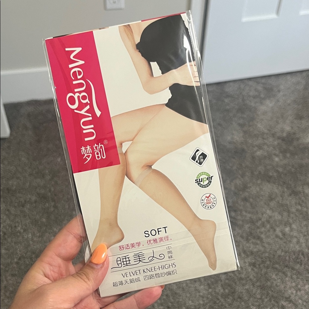 Black Soft Velvet Knee-Highs